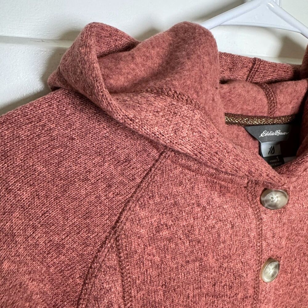 Eddie Bauer Women's Small S Sunray Sweater Fleece Hoodie Antique Rose NWT Warm